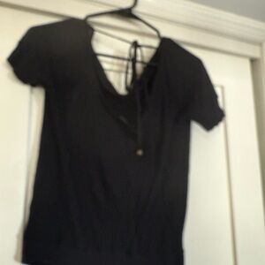 Zara Black Short Sleeve Top